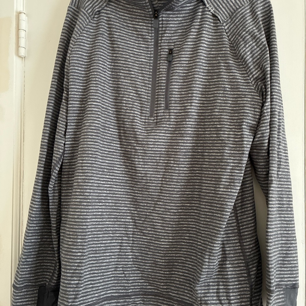 lululemon athletica Gray Striped Long Sleeve Shirt excellent condition!